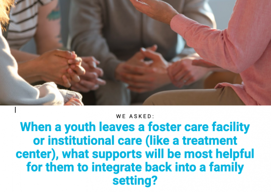 images shows text that reads: what supports will be most helpful for youth to integrate back into a 